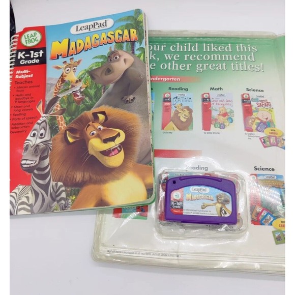 Leap Frog LeapPad K-1ST Madagascar Interactive Book & Cartridge Reading Learnin - Picture 5 of 12